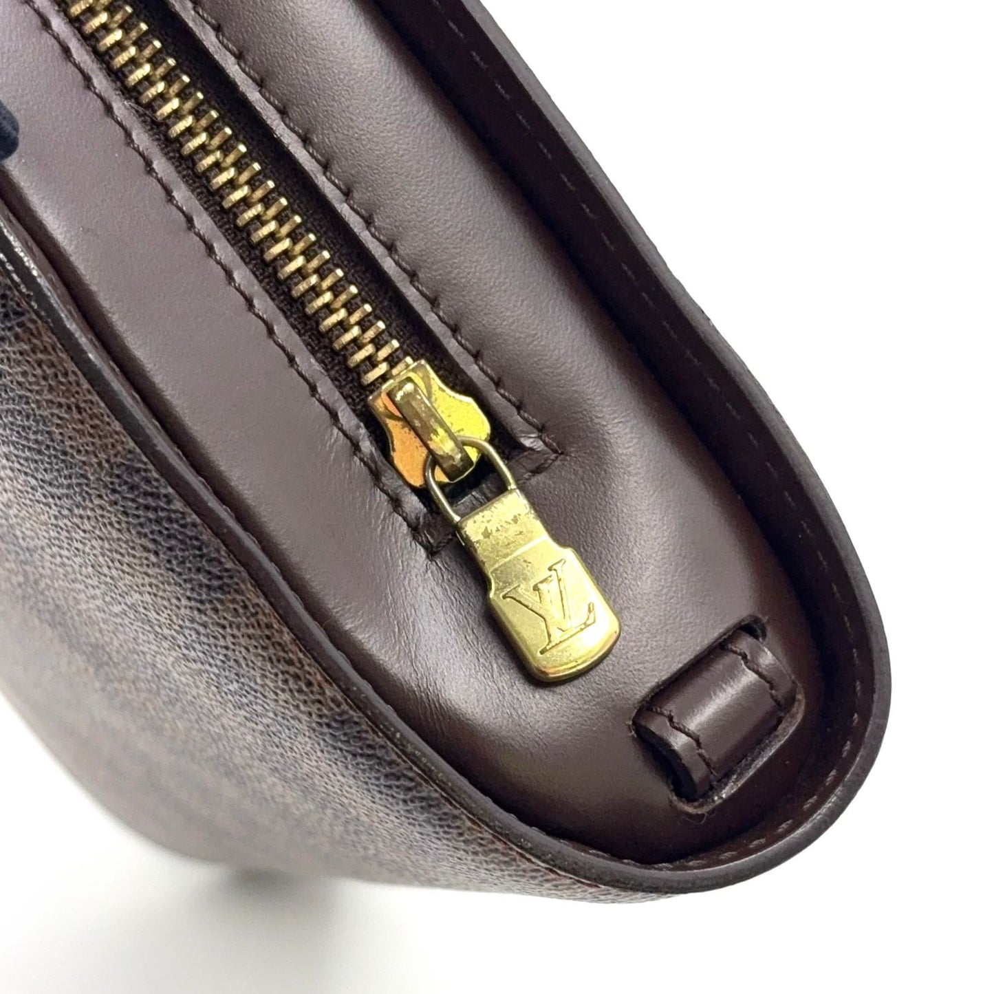 Louis Vuitton Damier Saint Ebene Leather Brown Clutch Gold — view 6