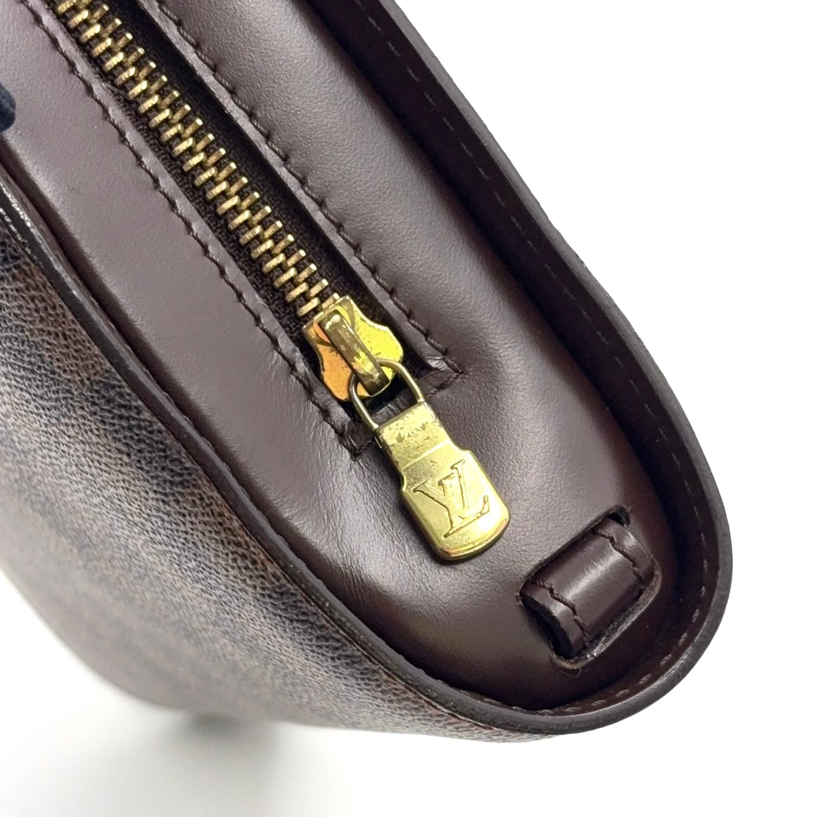 Louis Vuitton Damier Saint Ebene Leather Brown Clutch Gold — view 6