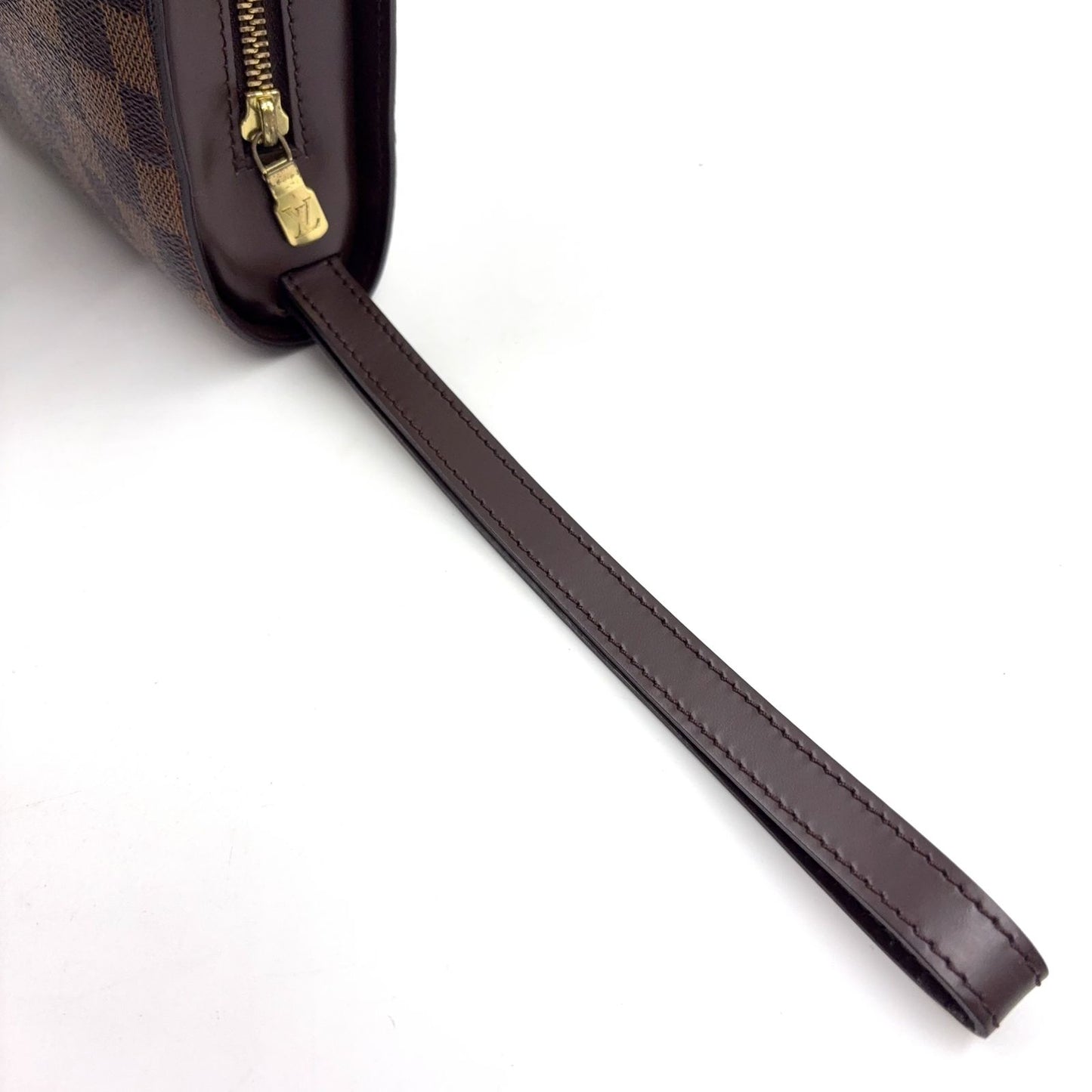 Louis Vuitton Damier Saint Ebene Leather Brown Clutch Gold — view 5