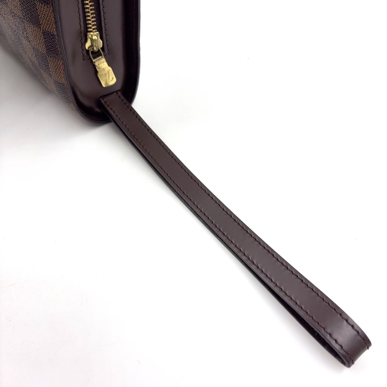 Louis Vuitton Damier Saint Ebene Leather Brown Clutch Gold — view 5