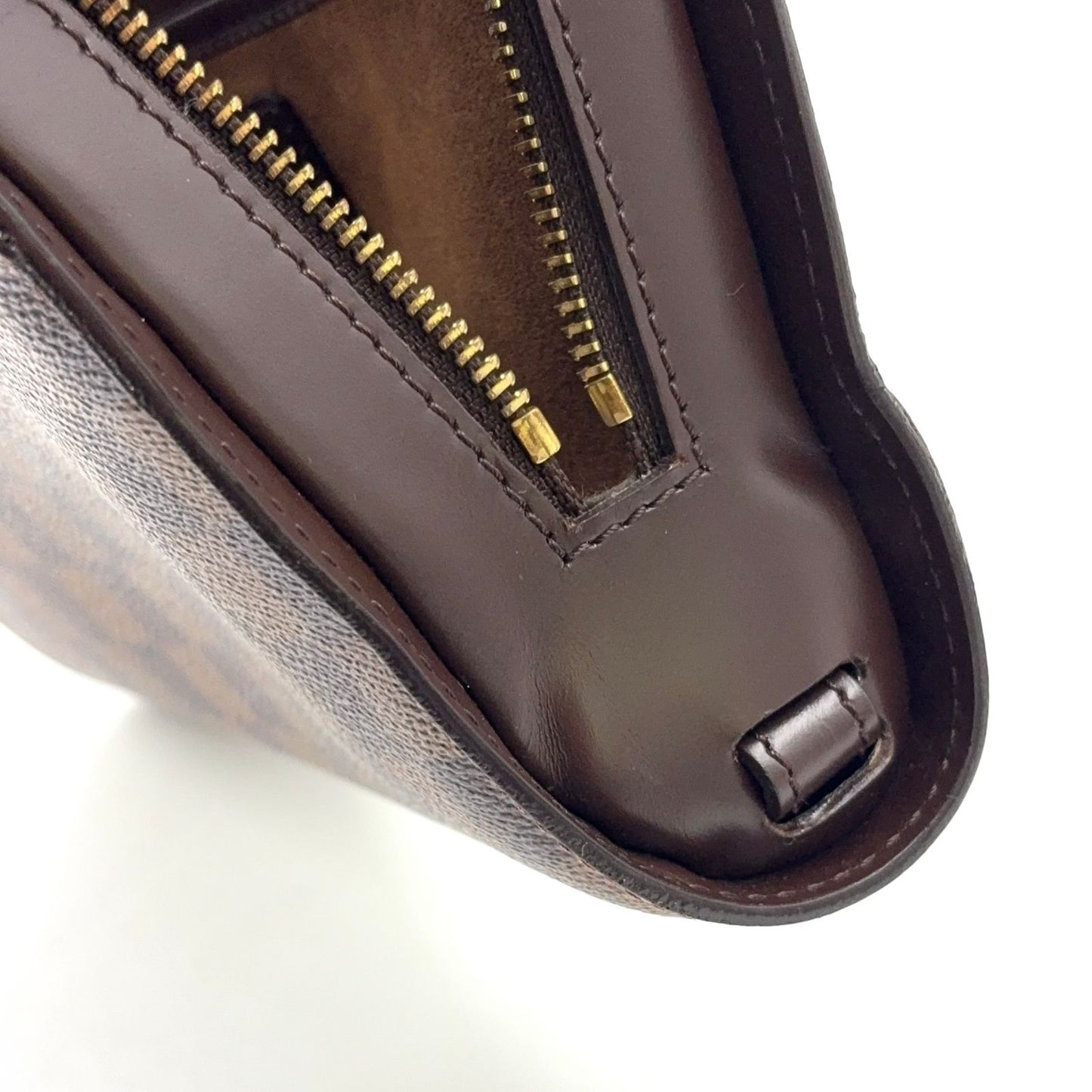 Louis Vuitton Damier Saint Ebene Leather Brown Clutch Gold — view 7
