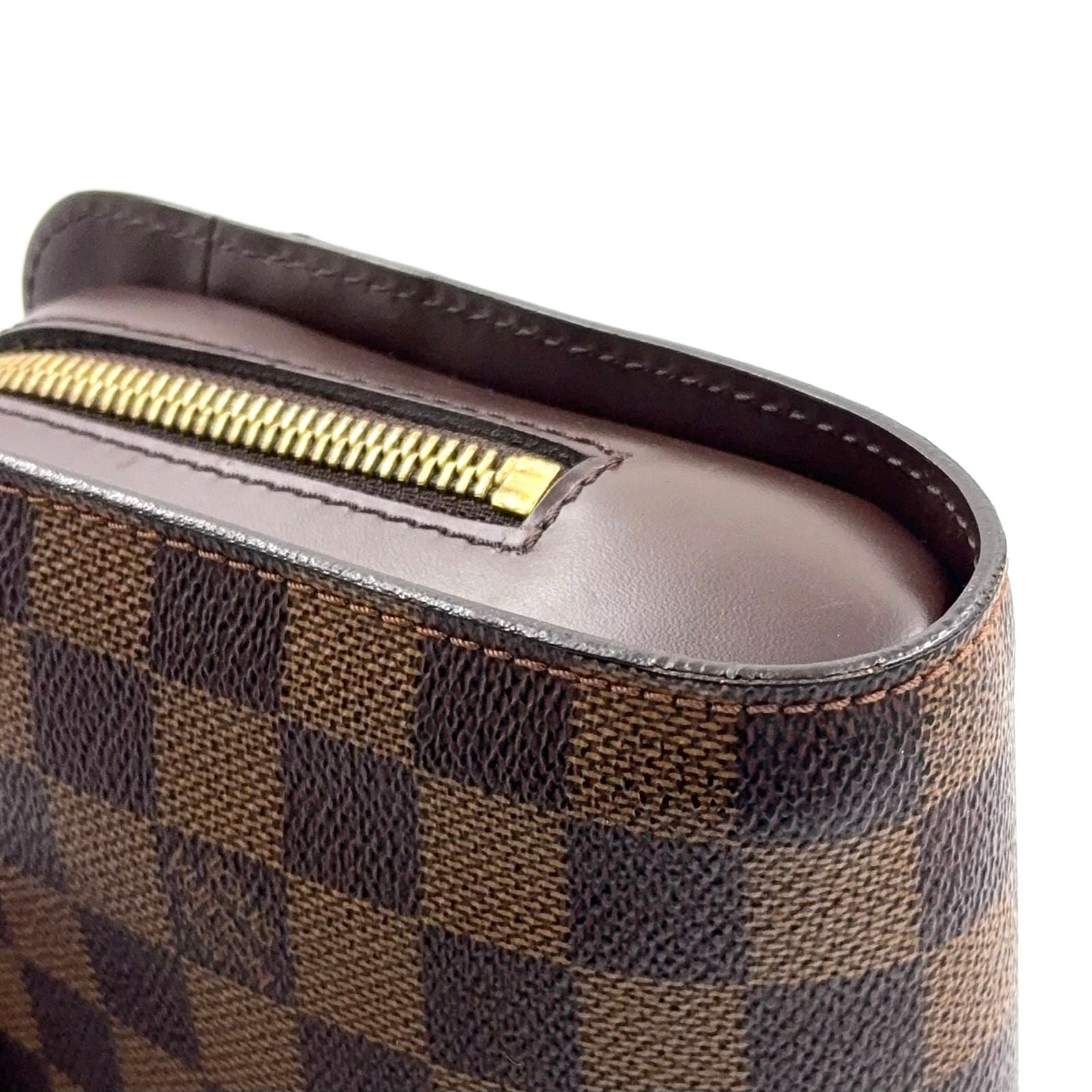 Louis Vuitton Damier Saint Ebene Leather Brown Clutch Gold — view 8