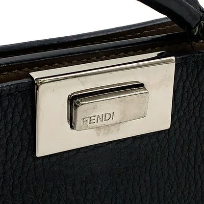 Fendi Peekaboo Eye Small Leather Black Handbag Silver — view 4