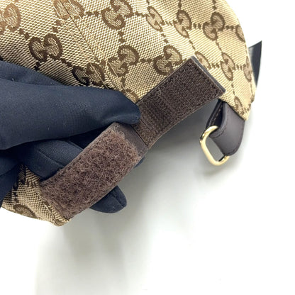 Gucci GG Canvas Leather Dark Brown Beige Multicolor Baseball Hat Gold — view 7