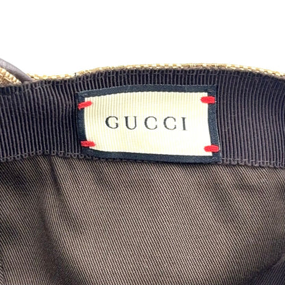 Gucci GG Canvas Leather Dark Brown Beige Multicolor Baseball Hat Gold — view 4
