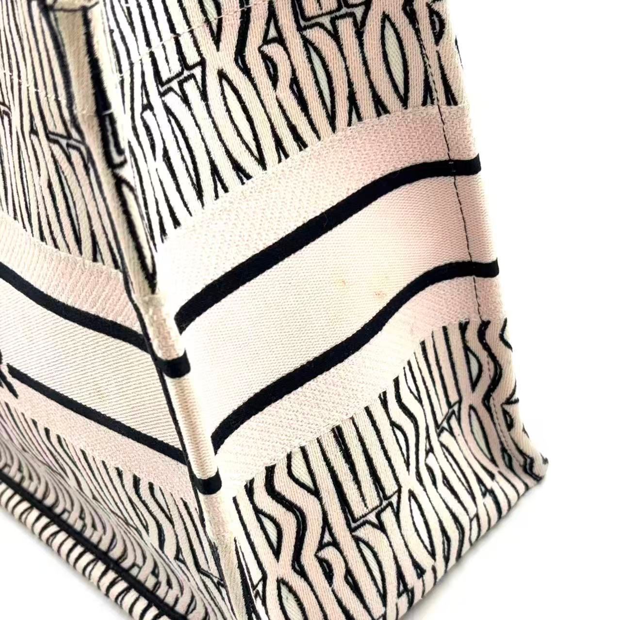 Dior Book Tote Canvas Navy Pink Beige — view 8
