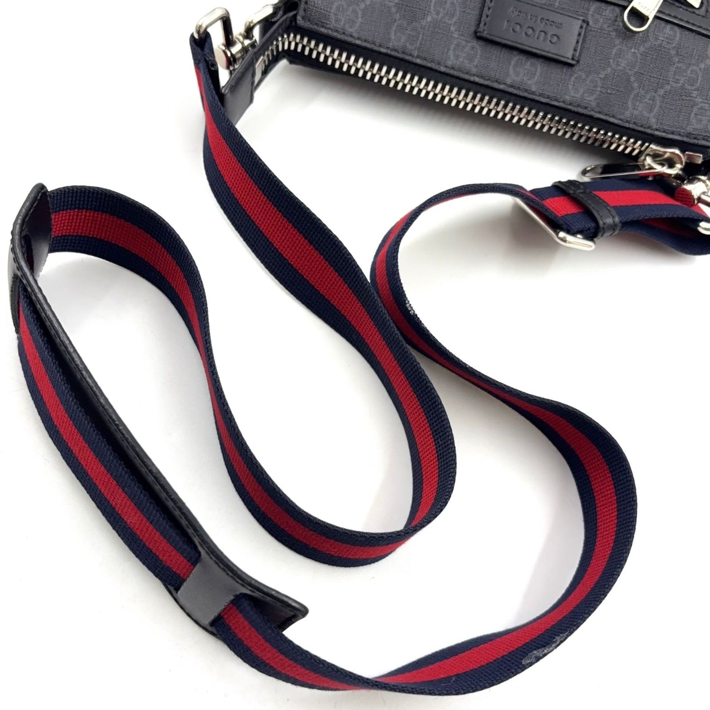 Gucci GG Supreme Small Leather Black Multicolor Shoulder Bag Silver — view 6