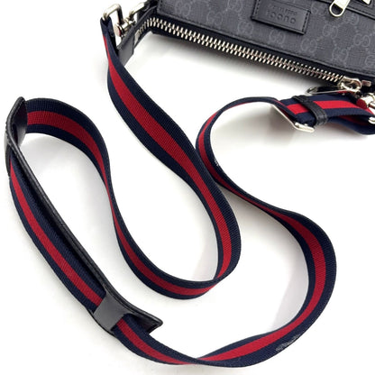 Gucci GG Supreme Small Leather Black Multicolor Shoulder Bag Silver — view 6
