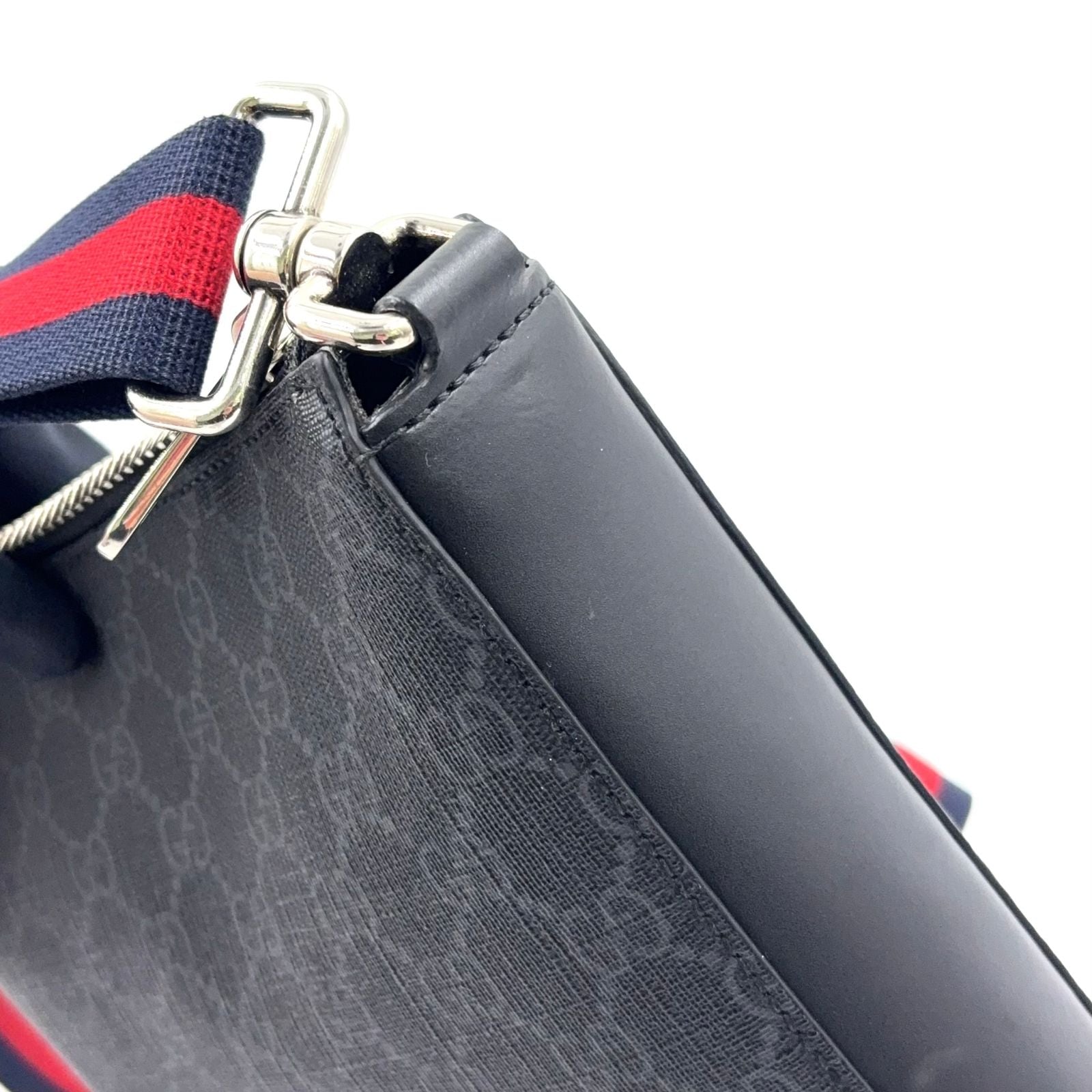 Gucci GG Supreme Small Leather Black Multicolor Shoulder Bag Silver — view 8
