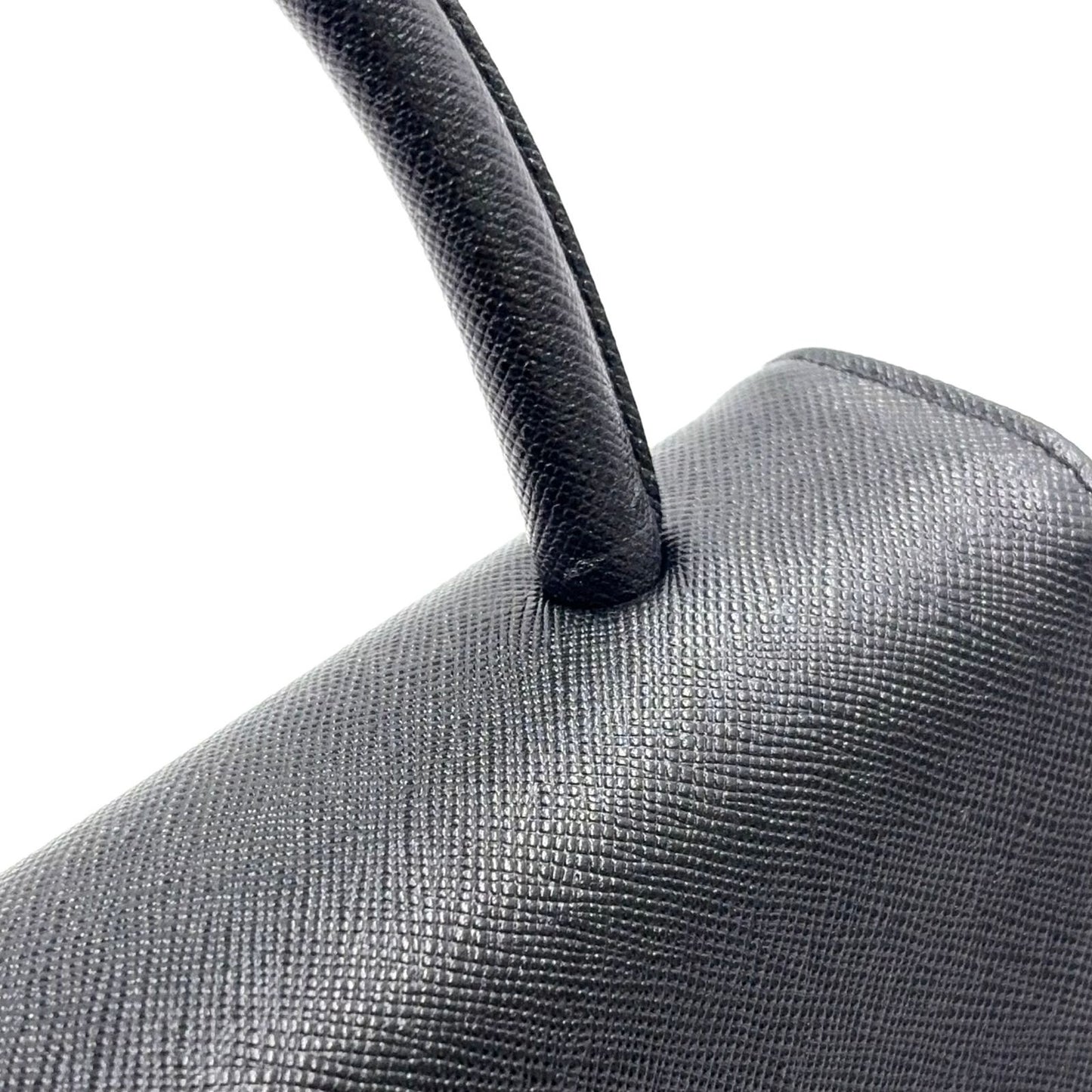 Saint Laurent Yves YSL Logo Leather Black Handbag Gold — view 6