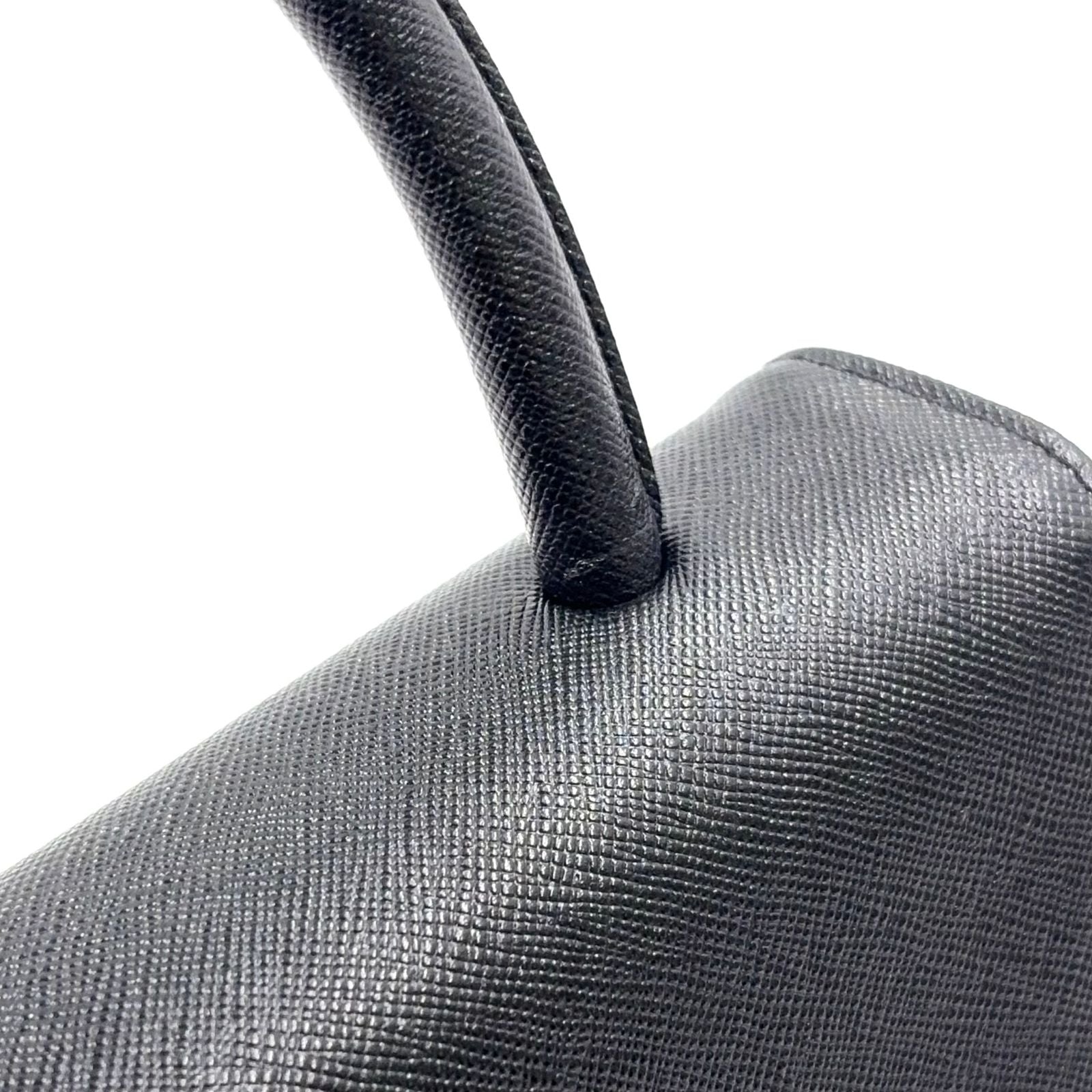 Saint Laurent Yves YSL Logo Leather Black Handbag Gold — view 6