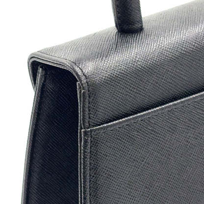 Saint Laurent Yves YSL Logo Leather Black Handbag Gold — view 7