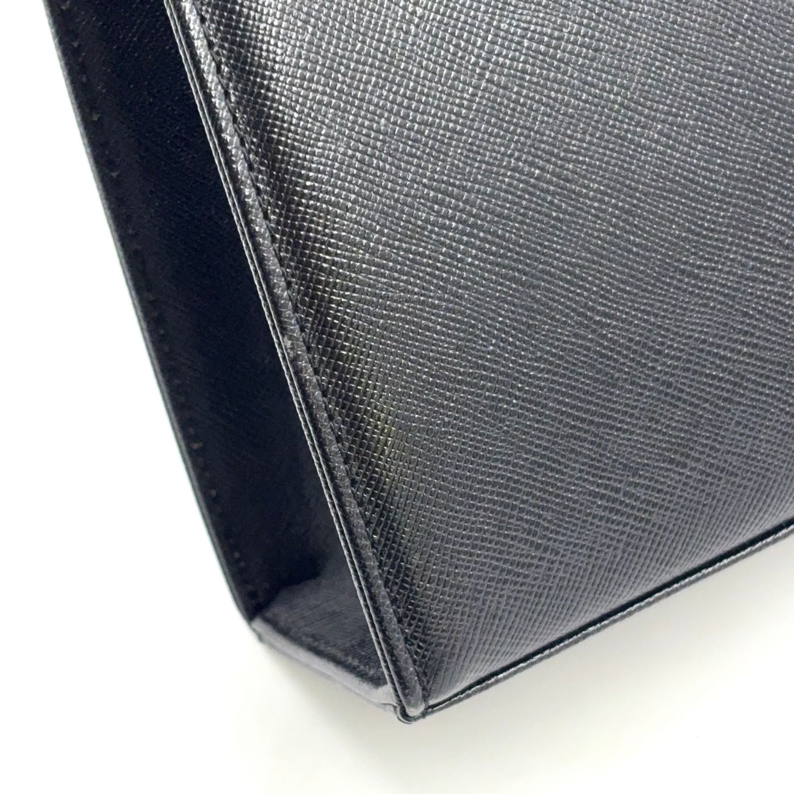 Saint Laurent Yves YSL Logo Leather Black Handbag Gold — view 8