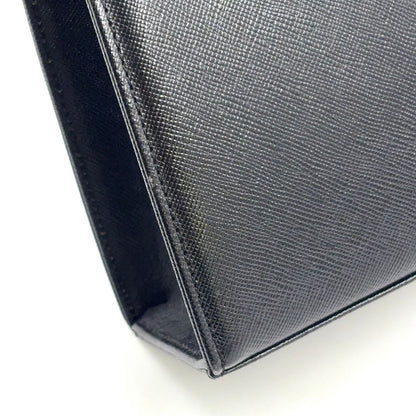 Saint Laurent Yves YSL Logo Leather Black Handbag Gold — view 8