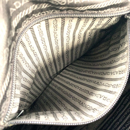 Prada Nylon Khaki Green Shoulder Bag Silver — view 5