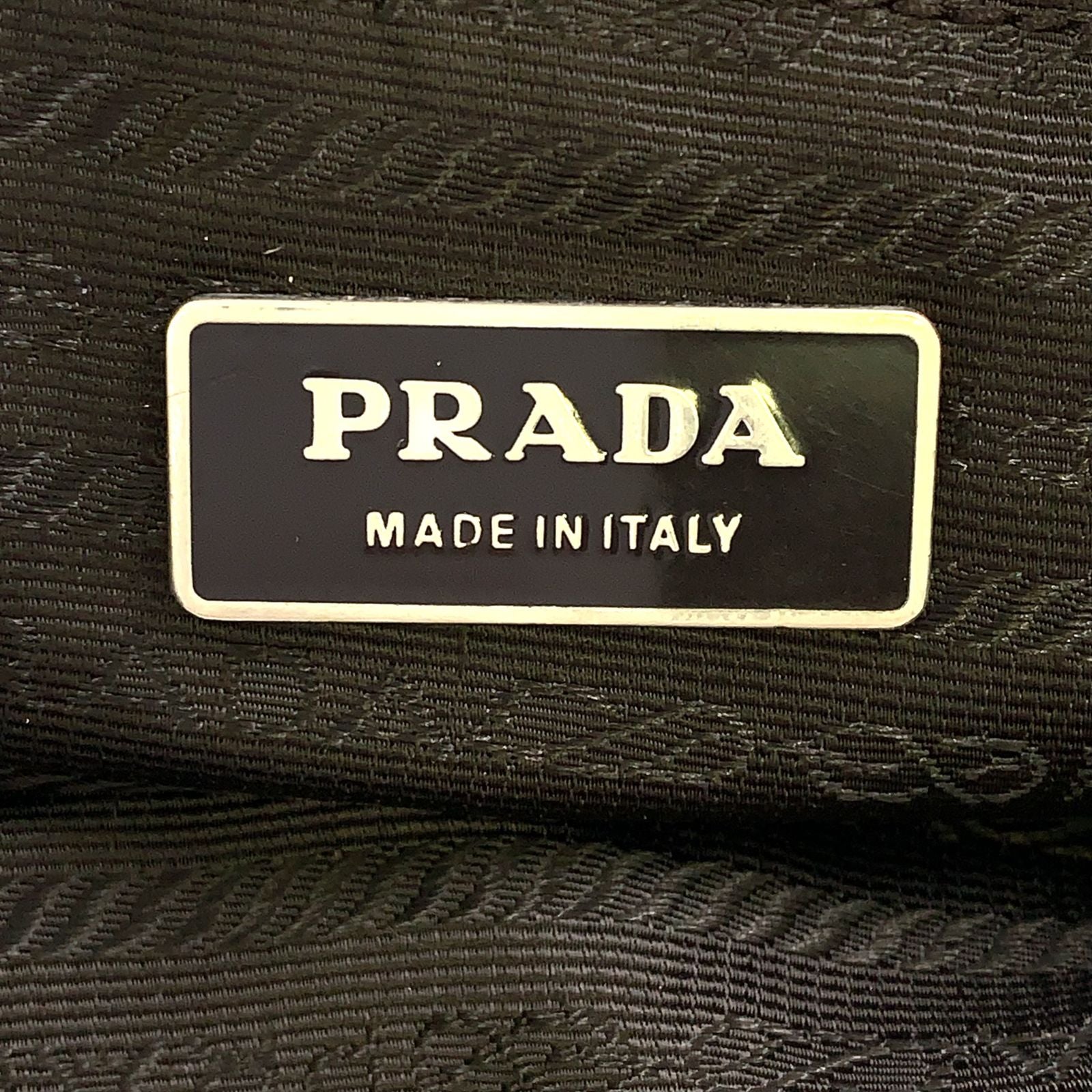 Prada Nylon Khaki Green Shoulder Bag Silver — view 4