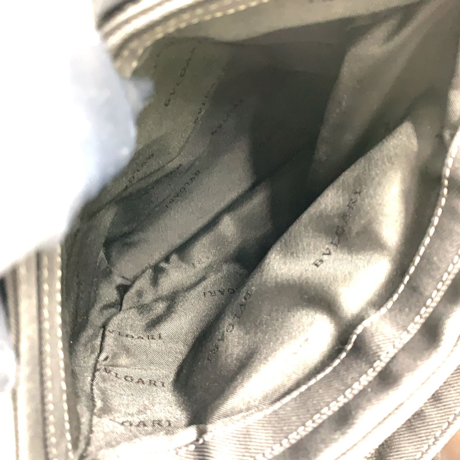 Bvlgari Logo Plate 2-Way Hand Leather Nylon Black Backpack Silver — view 3