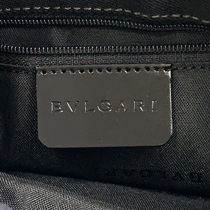 Bvlgari Logo Plate 2-Way Hand Leather Nylon Black Backpack Silver — view 4