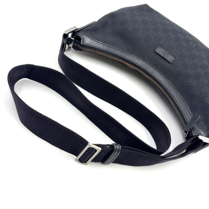 Gucci GG Canvas Black Shoulder Bag Silver — view 9