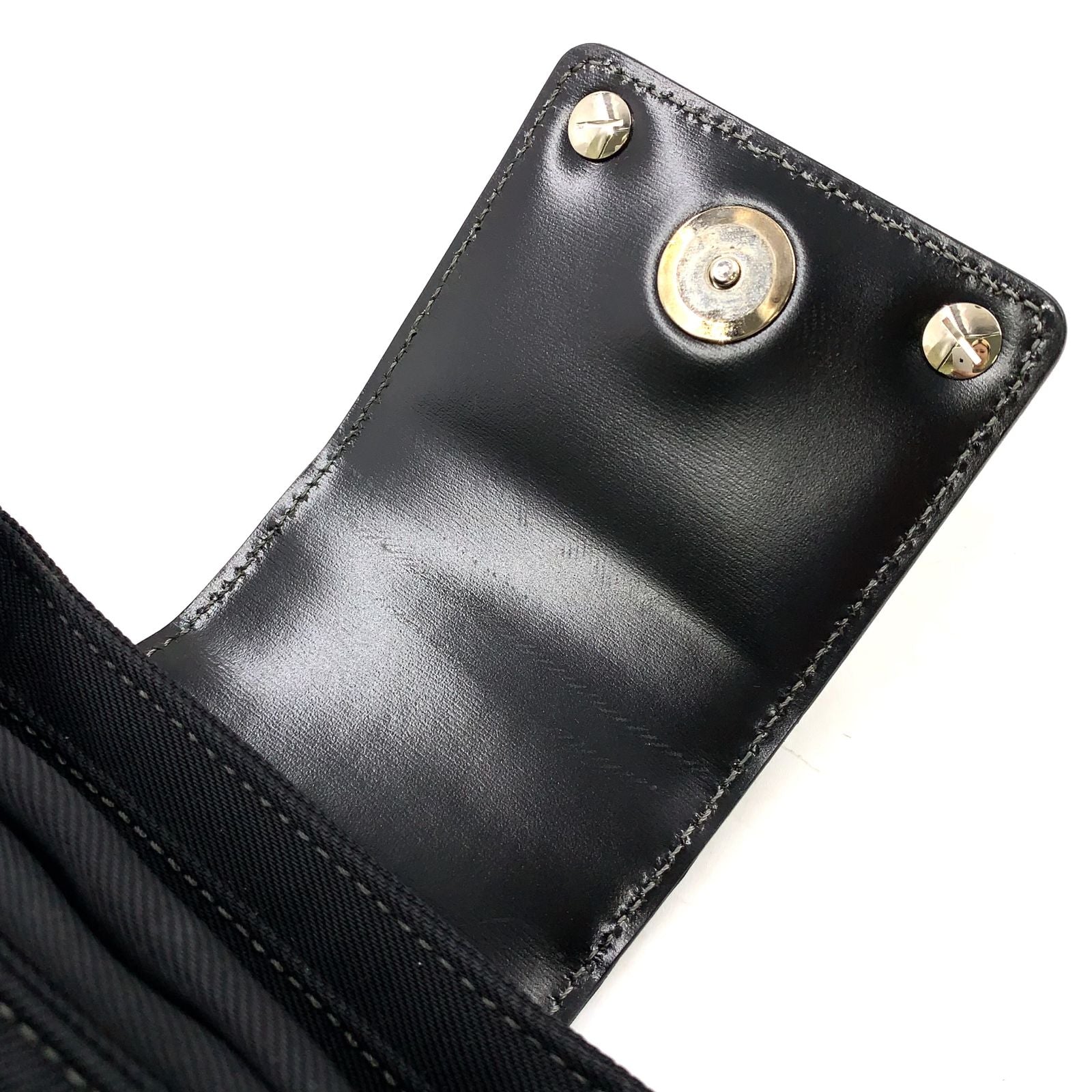 Bvlgari Logo Plate 2-Way Hand Leather Nylon Black Backpack Silver — view 7
