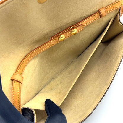 Louis Vuitton Pochette Twin GM Monogram Leather Brown Shoulder Bag Gold — view 5