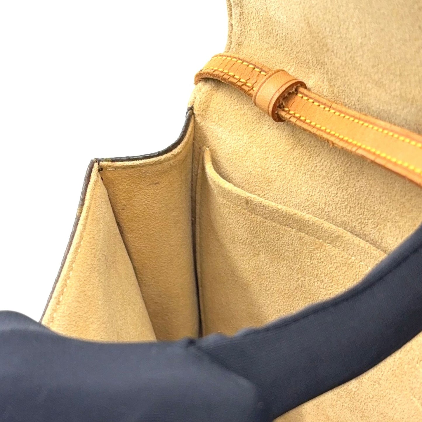 Louis Vuitton Pochette Twin GM Monogram Leather Brown Shoulder Bag Gold — view 7