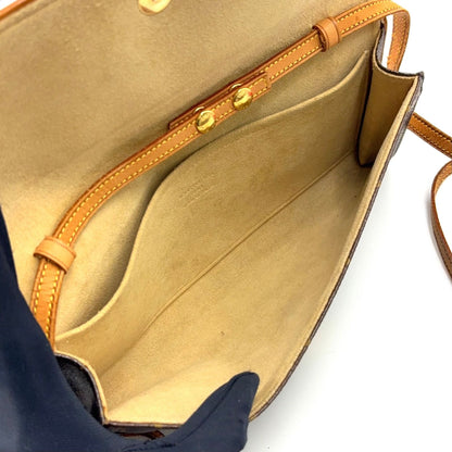 Louis Vuitton Pochette Twin GM Monogram Leather Brown Shoulder Bag Gold — view 3