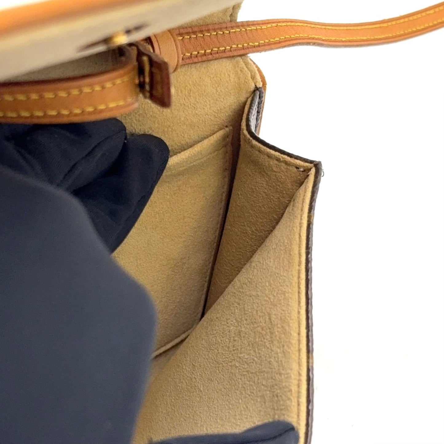 Louis Vuitton Pochette Twin GM Monogram Leather Brown Shoulder Bag Gold — view 8