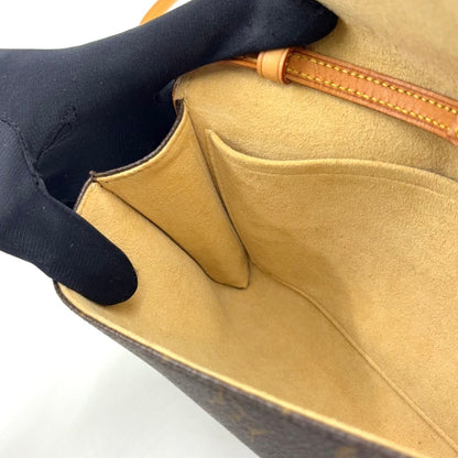 Louis Vuitton Pochette Twin GM Monogram Leather Brown Shoulder Bag Gold — view 7
