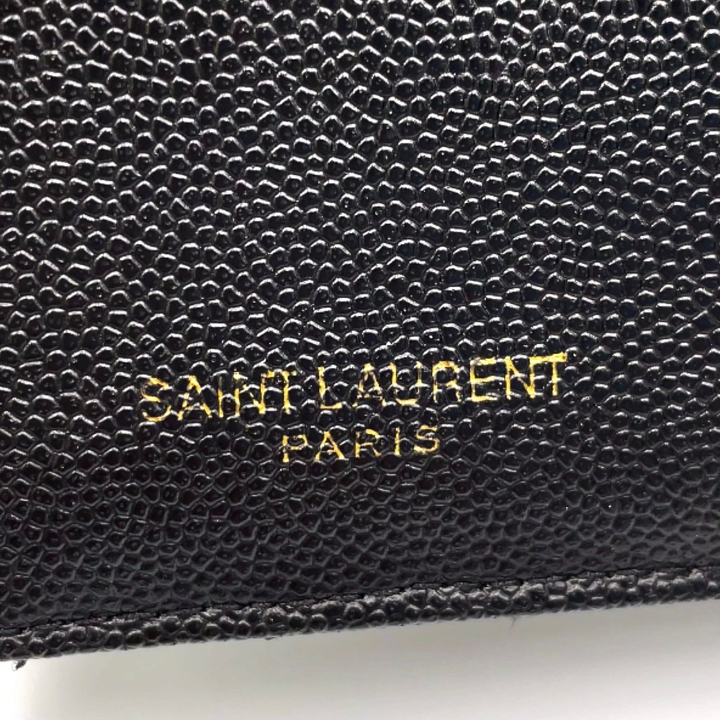 Saint Laurent Paris Monogram Compact Zip Around Leather Black Wallet Gold — view 4