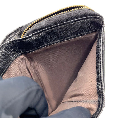 Saint Laurent Paris Monogram Compact Zip Around Leather Black Wallet Gold — view 8