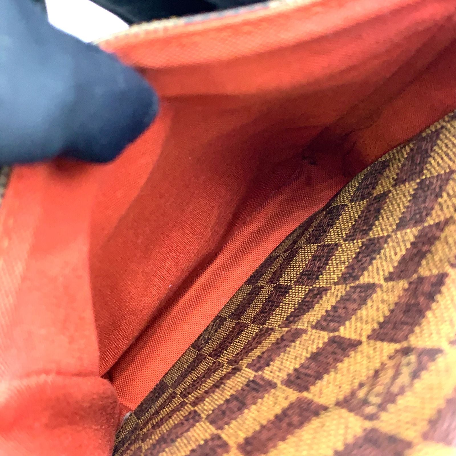 Louis Vuitton Broadway Damier Ebene Leather Brown Shoulder Bag Gold — view 6