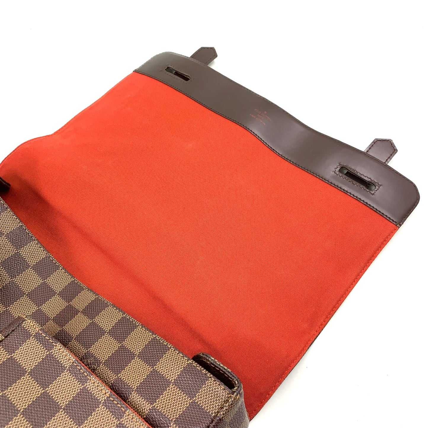 Louis Vuitton Broadway Damier Ebene Leather Brown Shoulder Bag Gold — view 8