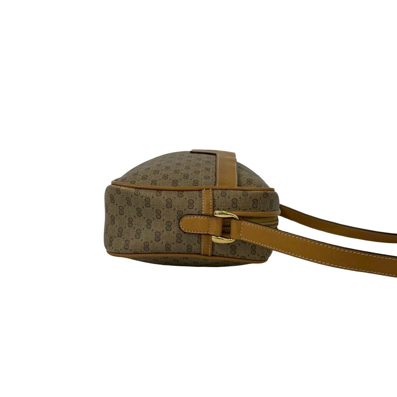 Gucci Vintage Micro GG Logo Leather Mini Shoulder Bag Pochette Brown Camel — view 6