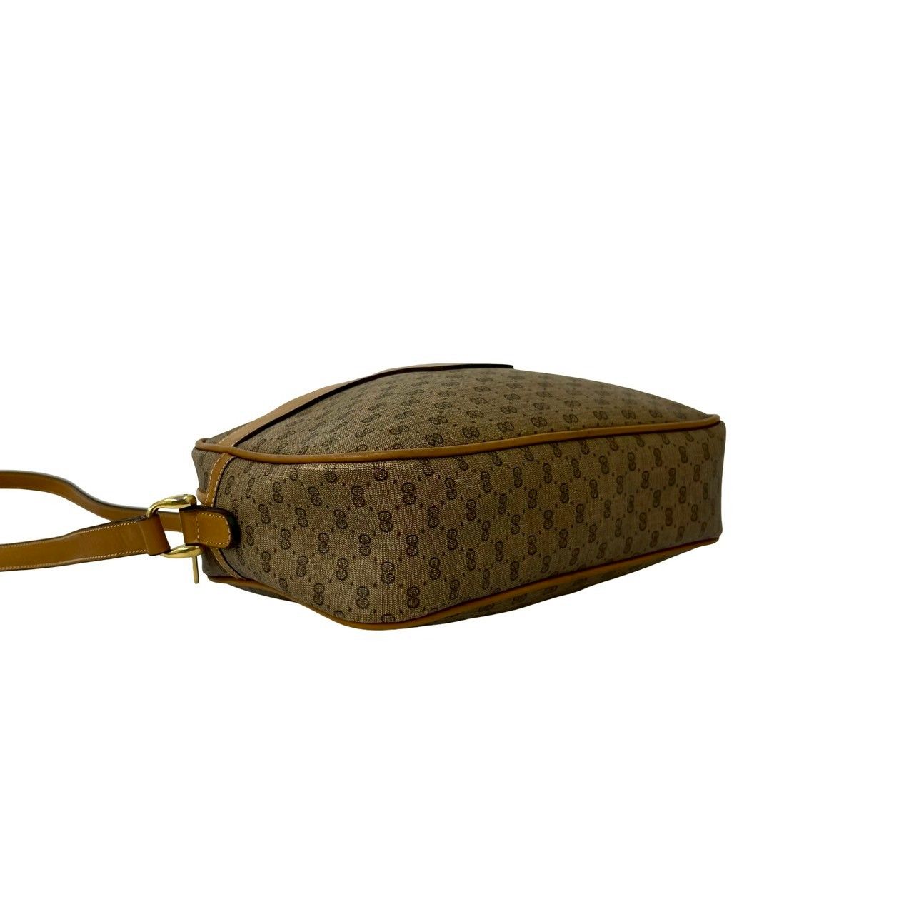 Gucci Vintage Micro GG Logo Leather Mini Shoulder Bag Pochette Brown Camel — view 7