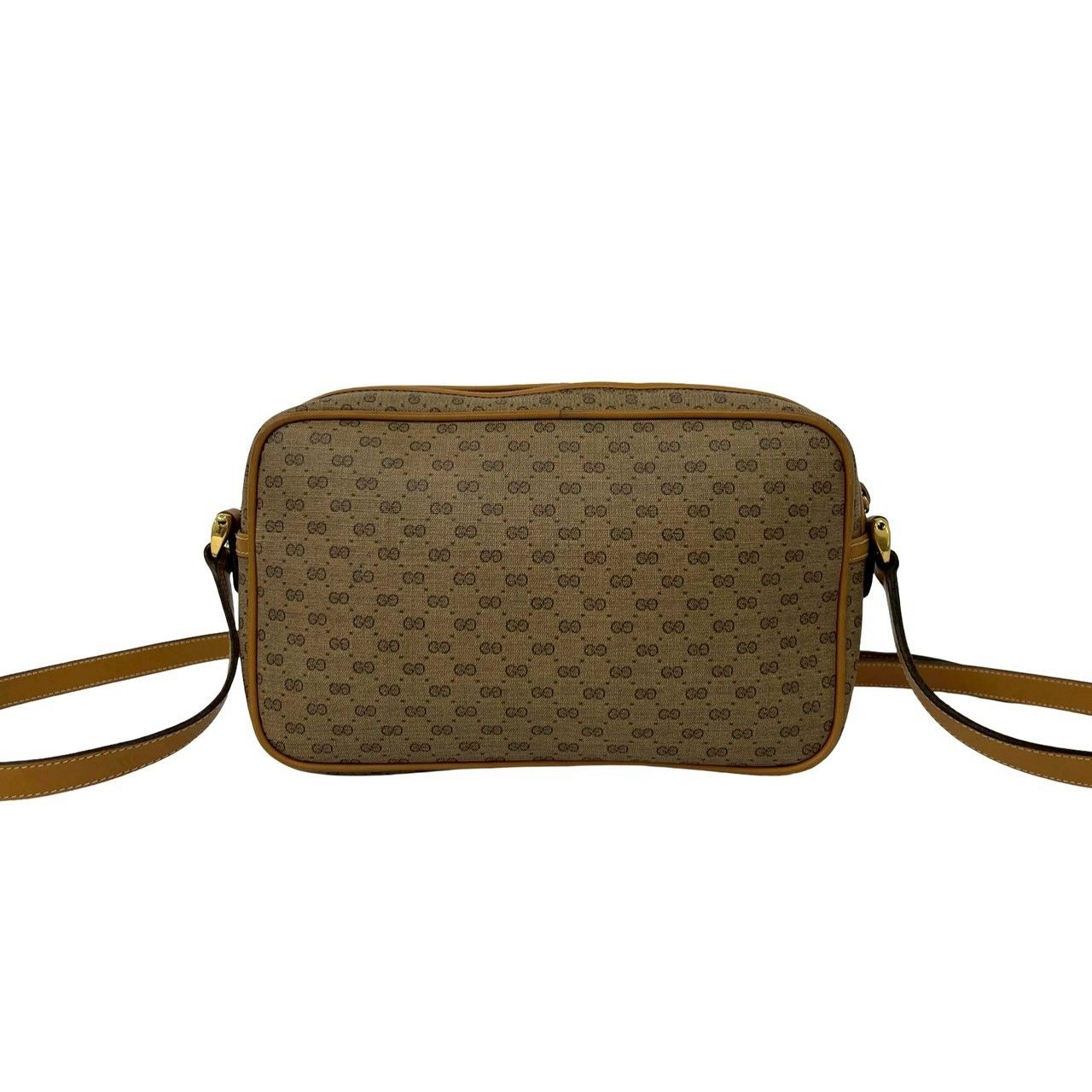 Gucci Vintage Micro GG Logo Leather Mini Shoulder Bag Pochette Brown Camel — view 3