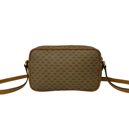 Gucci Vintage Micro GG Logo Leather Mini Shoulder Bag Pochette Brown Camel — view 3