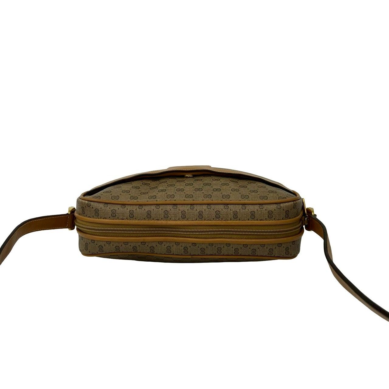 Gucci Vintage Micro GG Logo Leather Mini Shoulder Bag Pochette Brown Camel — view 4