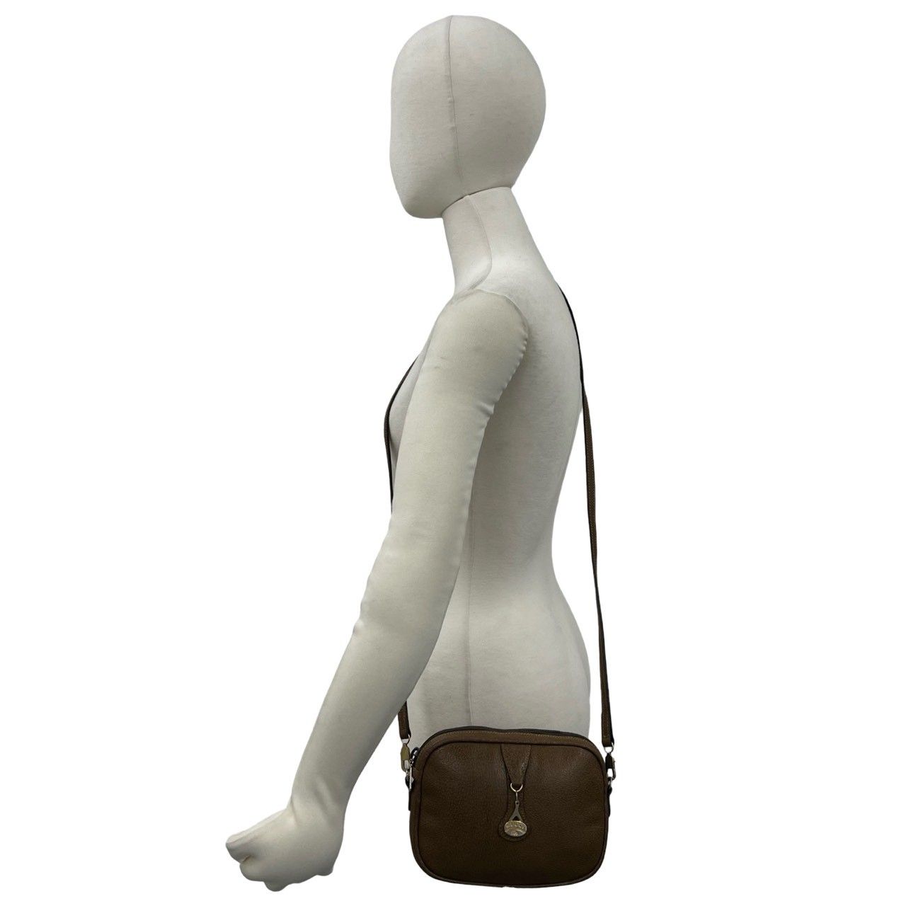 Gucci Vintage Plus Logo Leather Mini Shoulder Bag Brown — view 2
