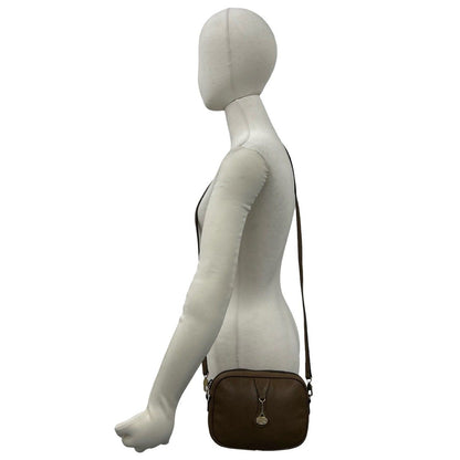 Gucci Vintage Plus Logo Leather Mini Shoulder Bag Brown — view 2