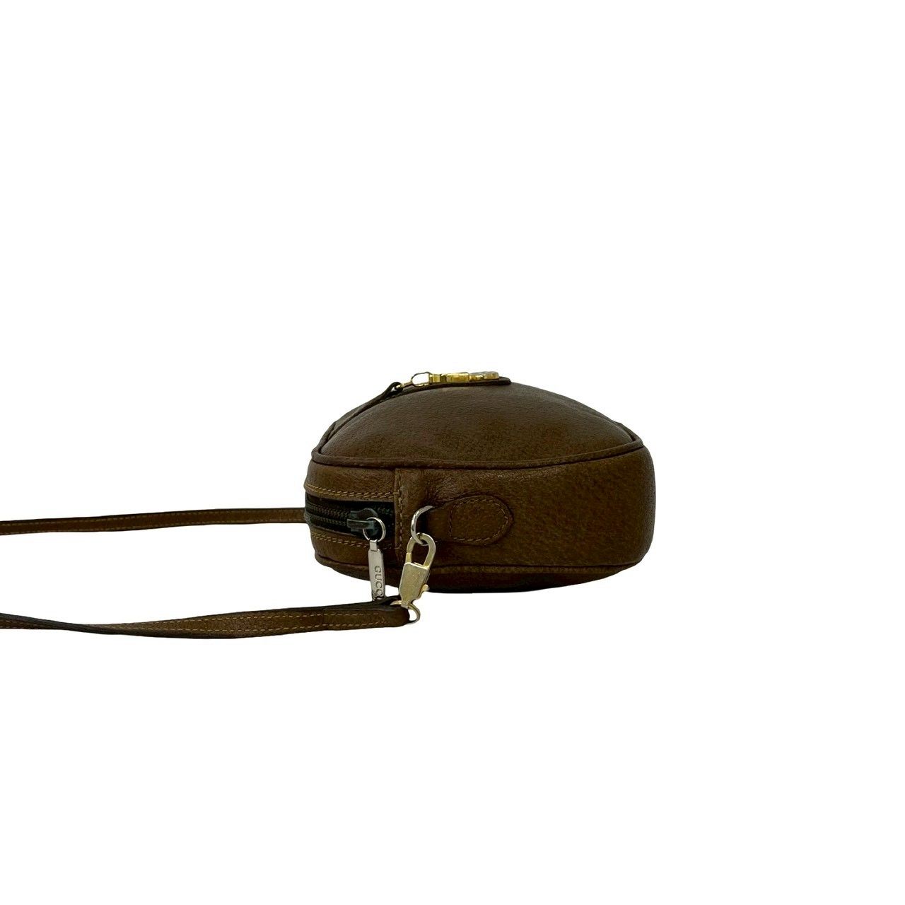 Gucci Vintage Plus Logo Leather Mini Shoulder Bag Brown — view 5