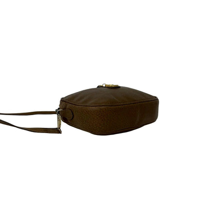 Gucci Vintage Plus Logo Leather Mini Shoulder Bag Brown — view 7