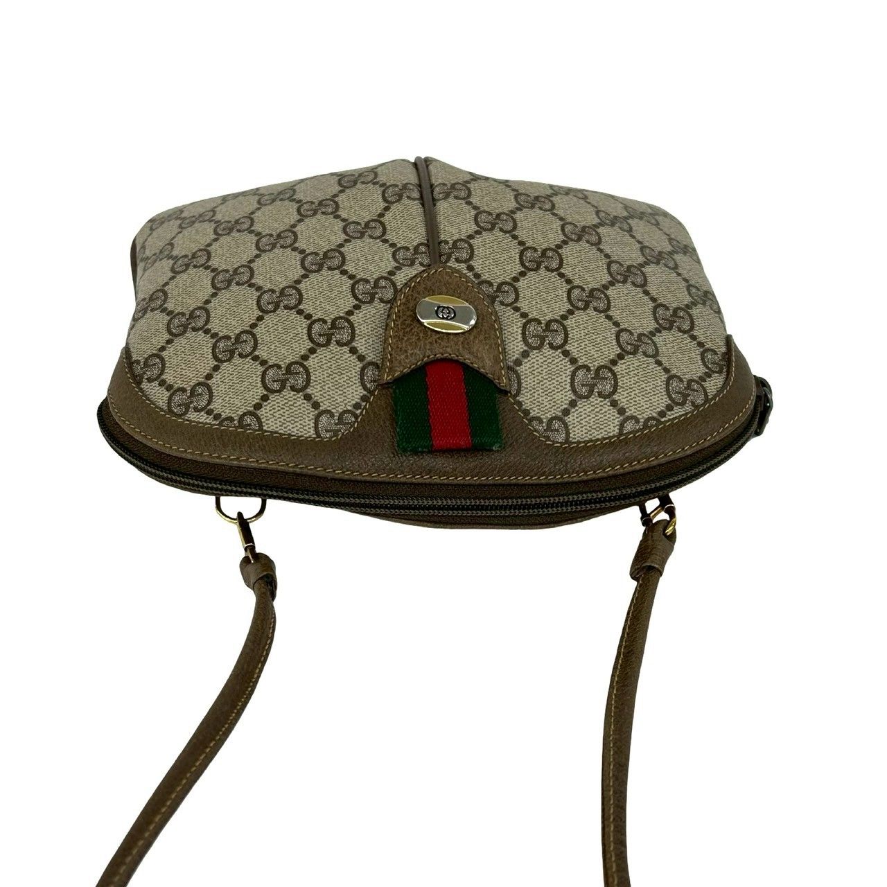 Gucci Vintage Sherry Line GG Logo Leather Mini Shoulder Bag Brown — view 4