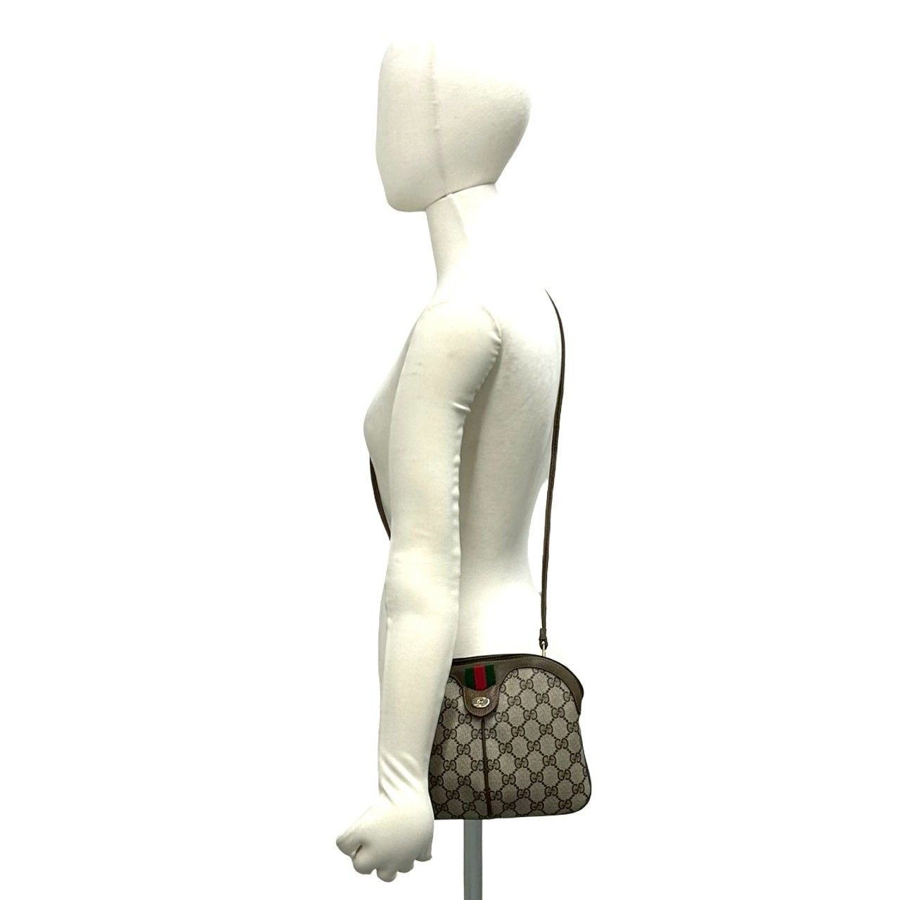 Gucci Vintage Sherry Line GG Logo Leather Mini Shoulder Bag Brown — view 2