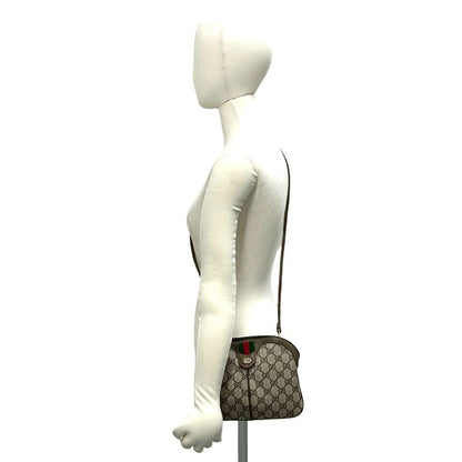 Gucci Vintage Sherry Line GG Logo Leather Mini Shoulder Bag Brown — view 2