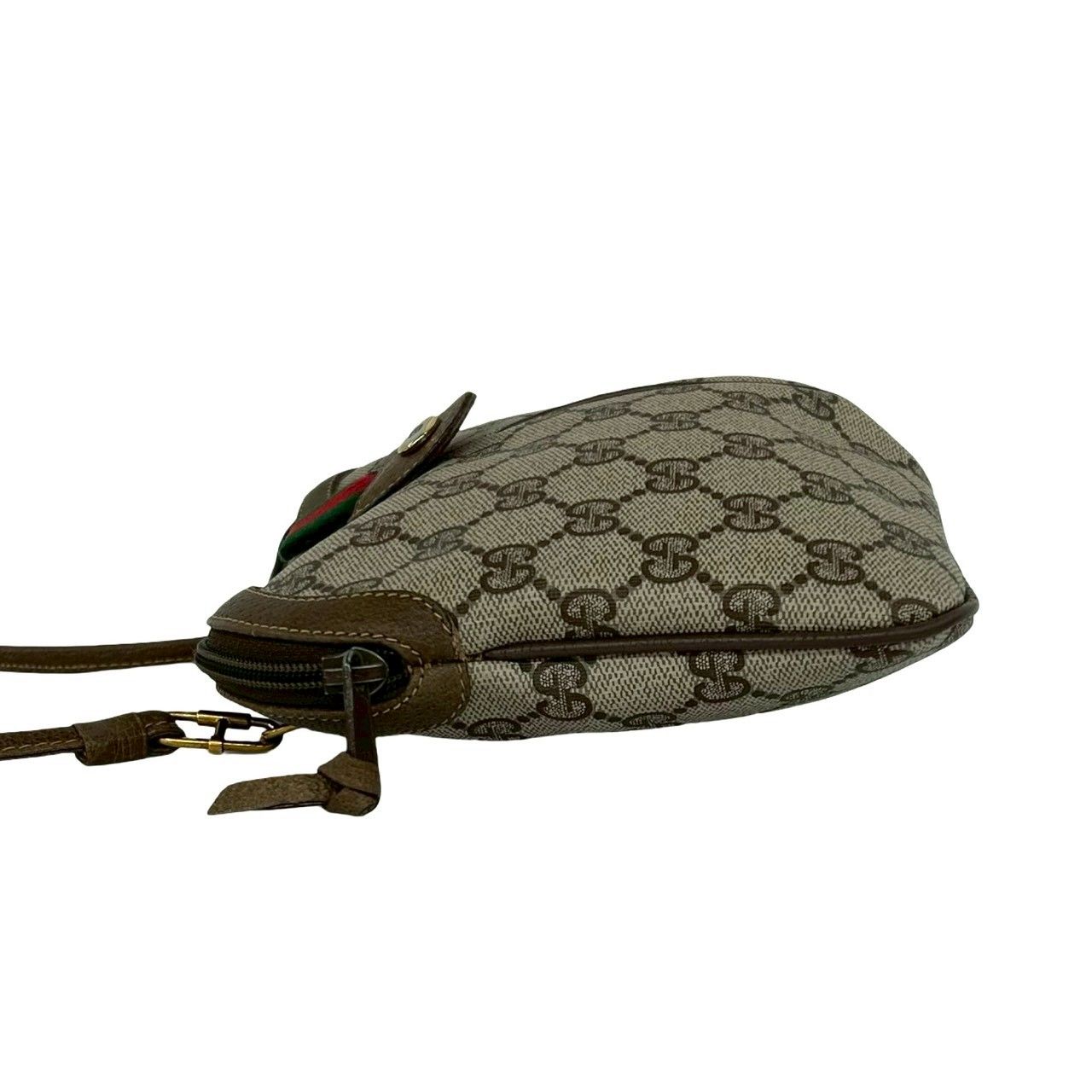 Gucci Vintage Sherry Line GG Logo Leather Mini Shoulder Bag Brown — view 5