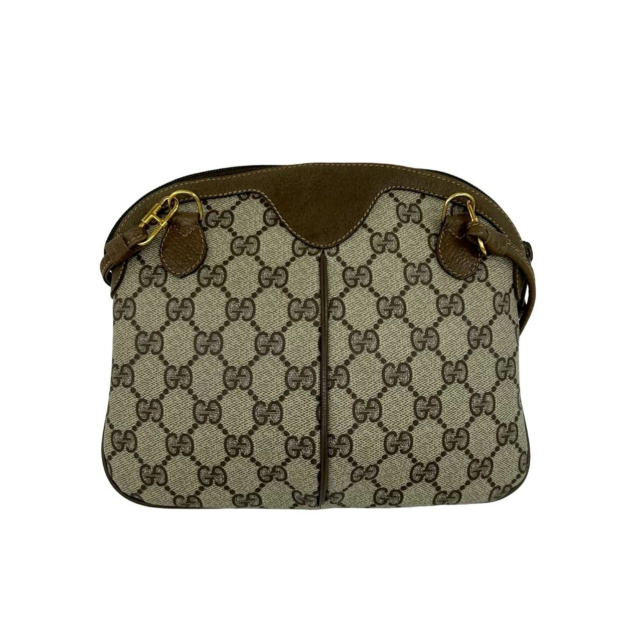 Gucci Vintage Sherry Line GG Logo Leather Mini Shoulder Bag Brown — view 3