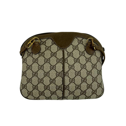 Gucci Vintage Sherry Line GG Logo Leather Mini Shoulder Bag Brown — view 3