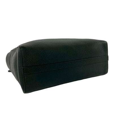 Prada Logo Vitello Daino Leather Tote Shoulder Bag Business Black — view 7