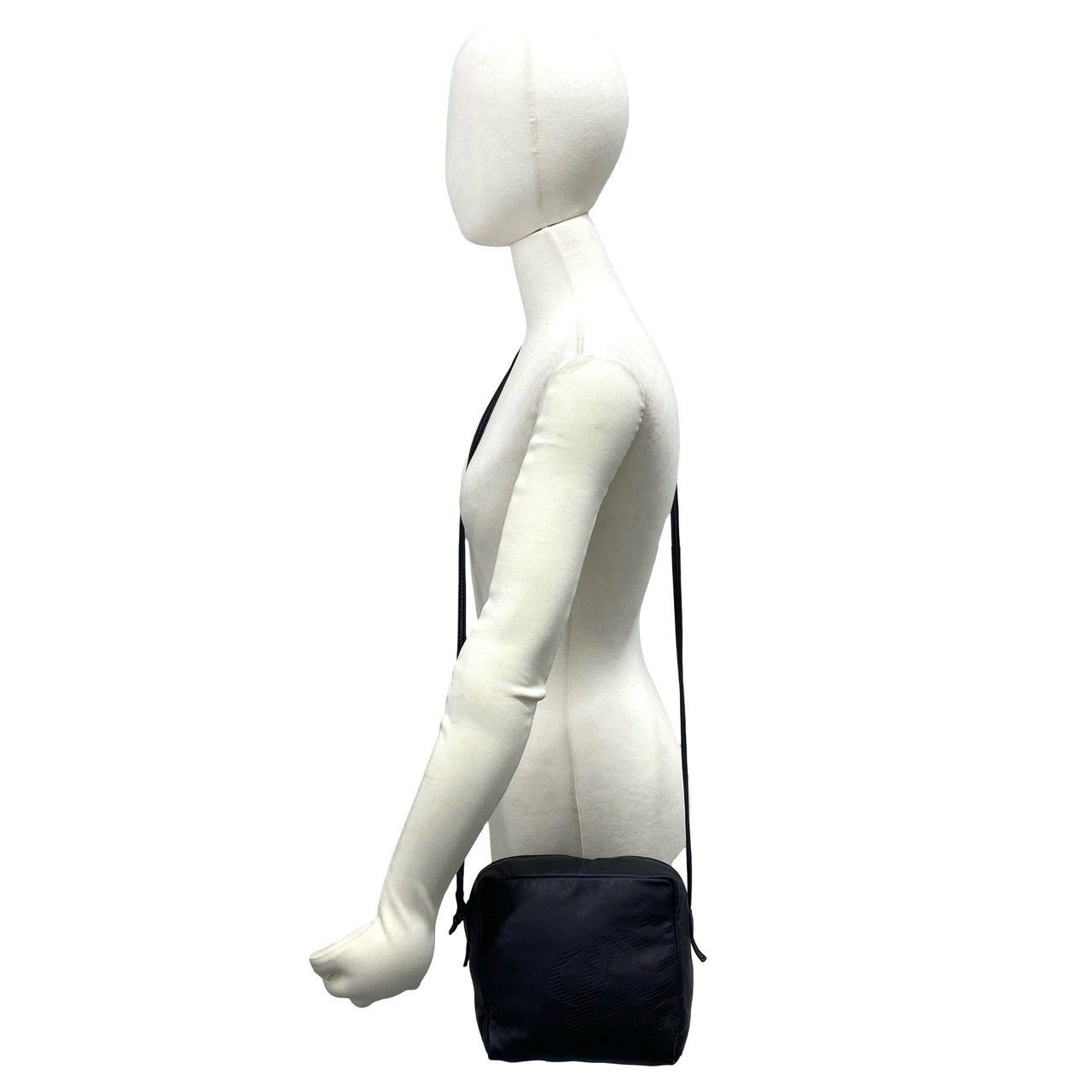 Loewe Vintage Anagram Logo Leather Mini Shoulder Bag Pochette Crossbody Dark — view 2